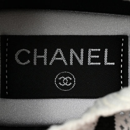 Chanel Mesh Suede Fabric Womens CC Sneakers 36.5 White Black Purple Dark Purple 8 of 10