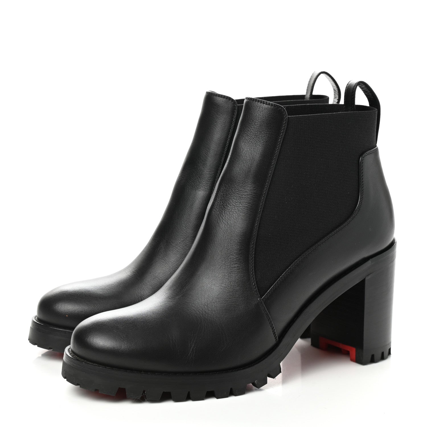 Christian Louboutin Calfskin Marchacroche 70 Chelsea Boots 35 Black 3 of 8