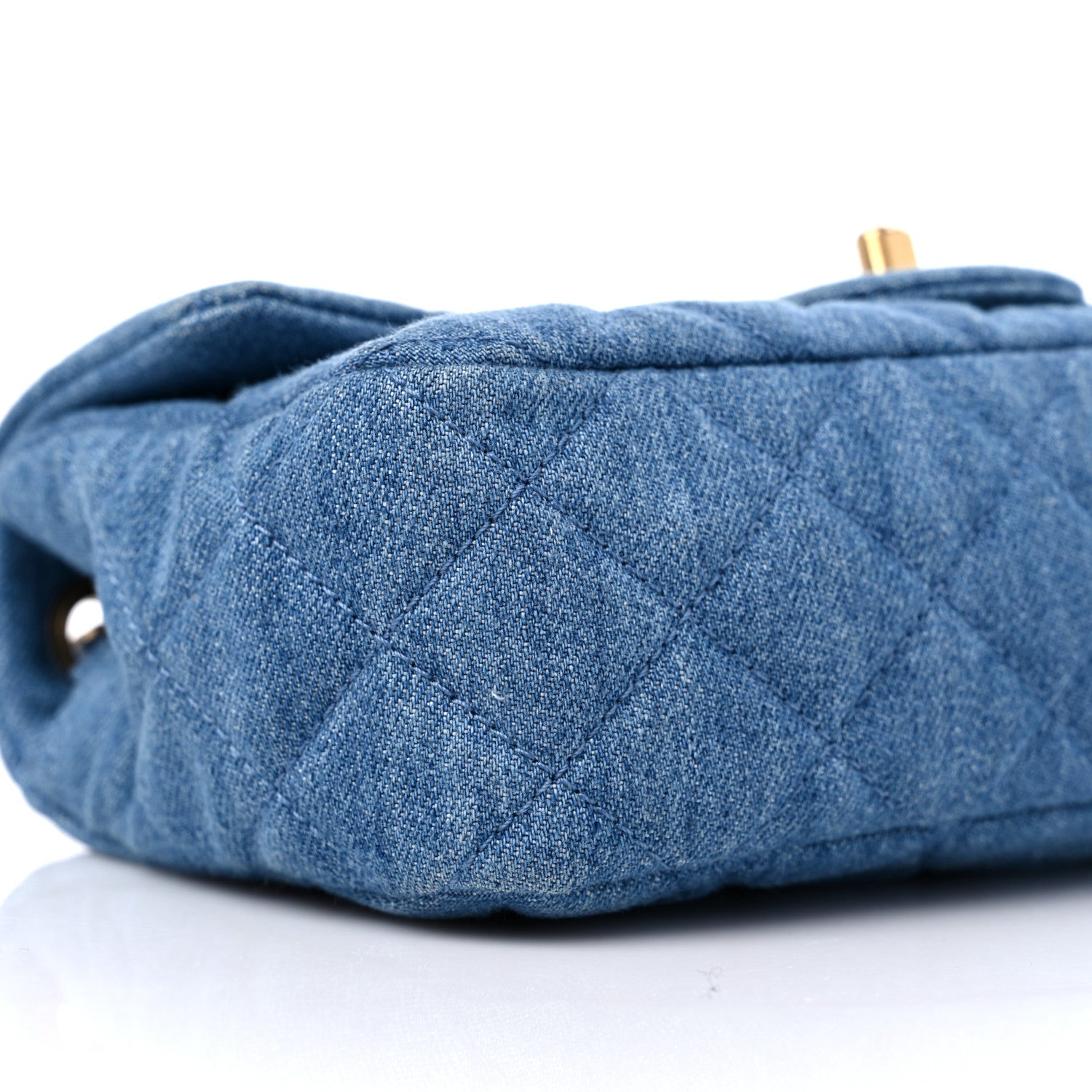 Chanel Denim Quilted Mini Pearl Crush Rectangular Flap Blue 8 of 9
