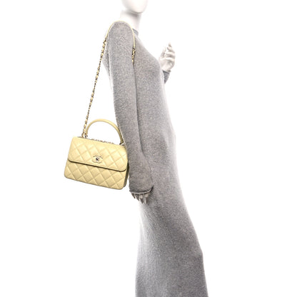 Chanel Lambskin Quilted Small Trendy Chain CC Dual Handle Flap Bag Yellow 3 of 21
