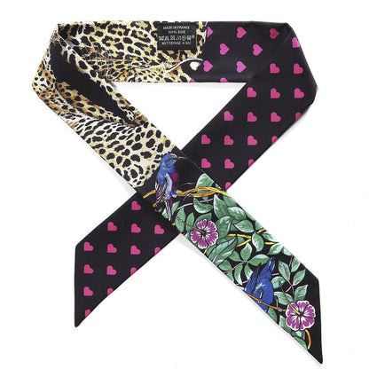 Hermes Silk Jungle Love Love Twilly Black Vert Rose Vif 1 of 3