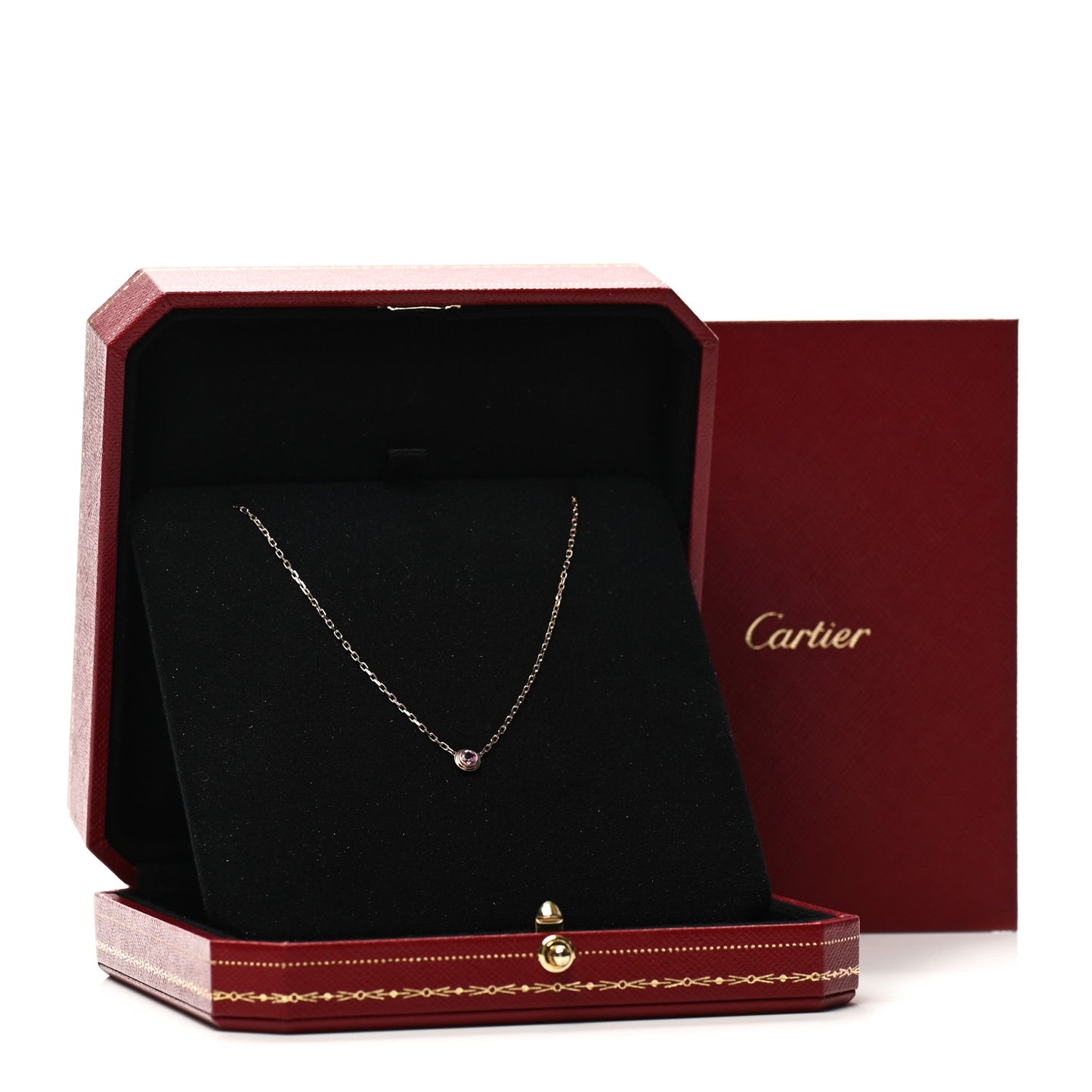 18K Pink Gold Pink Sapphire D'Amour Pendant Necklace