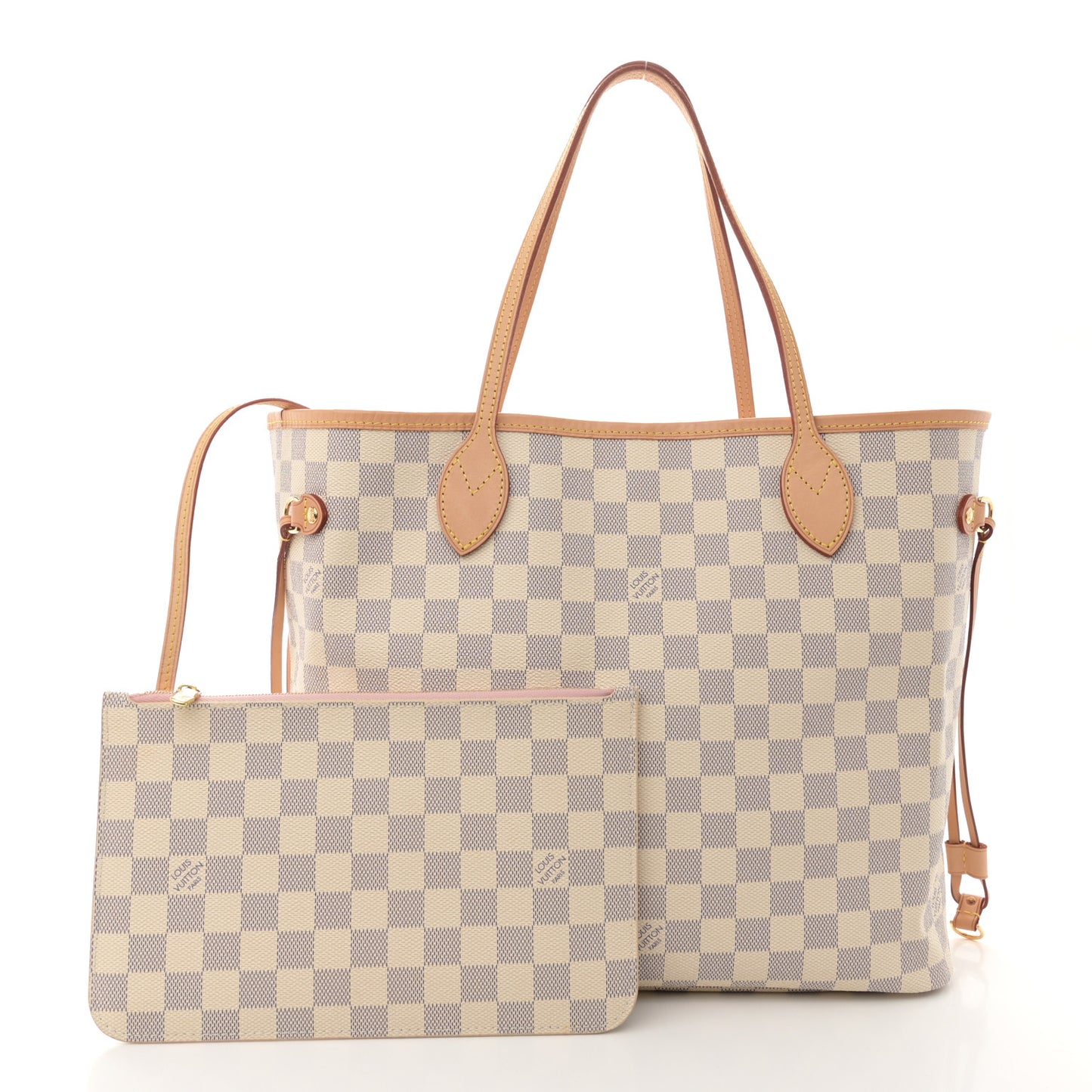 Damier Azur Neo Neverfull MM Rose Ballerine