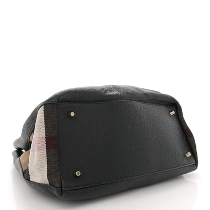 Burberry Grainy Calfskin House Check Medium Maidstone Black 4 of 12
