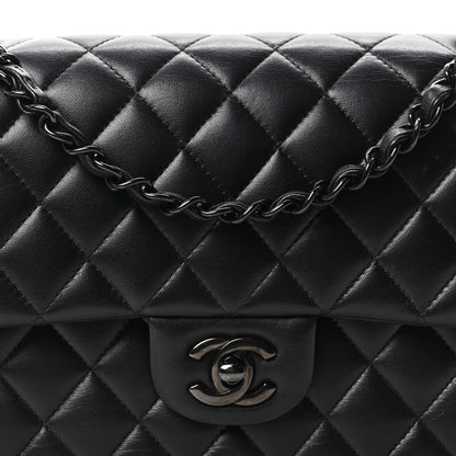 Chanel Lambskin Quilted Medium Double Flap So Black 8 of 10