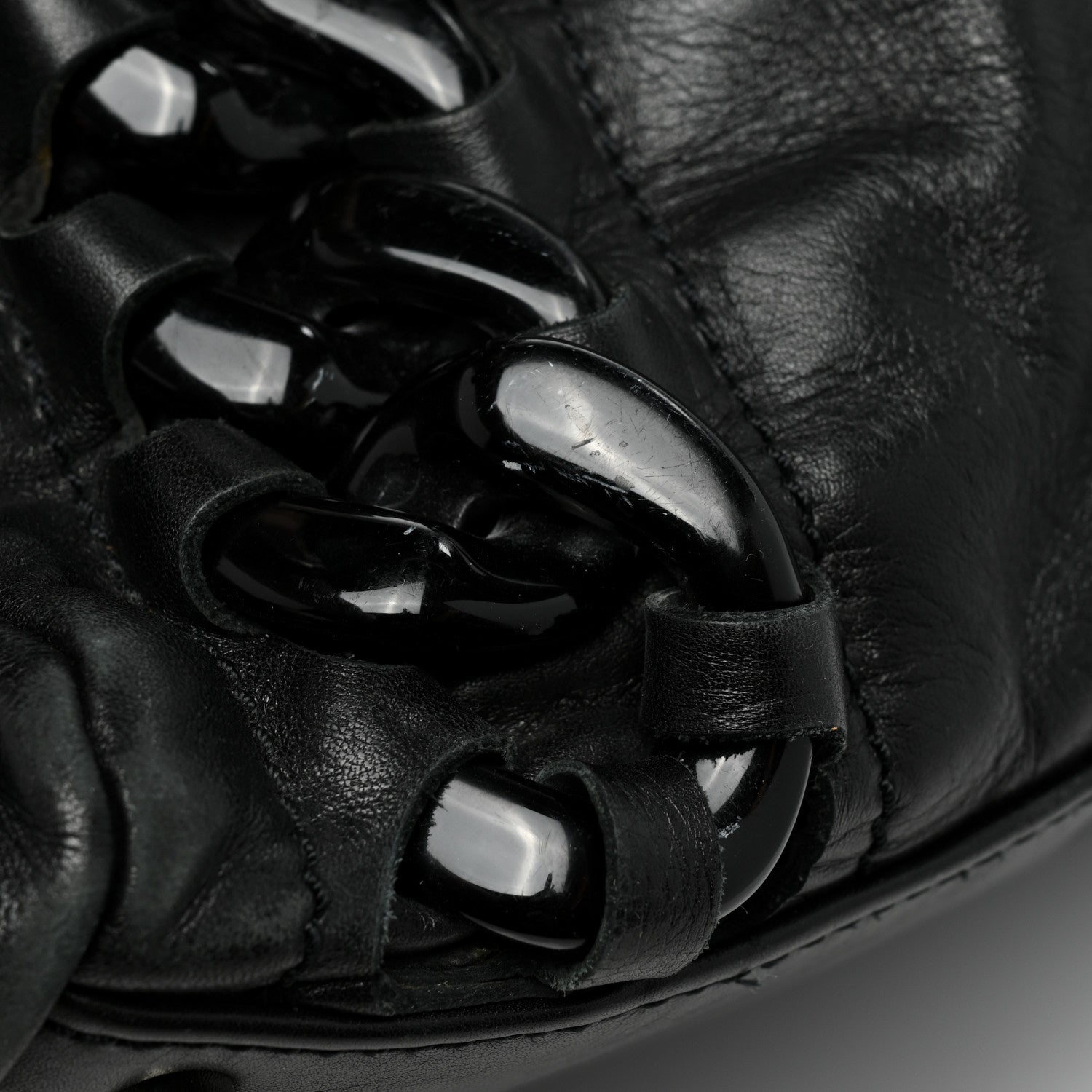 Chanel Calfskin Modern Chain Rhodoid East West Tote Black 14 of 17