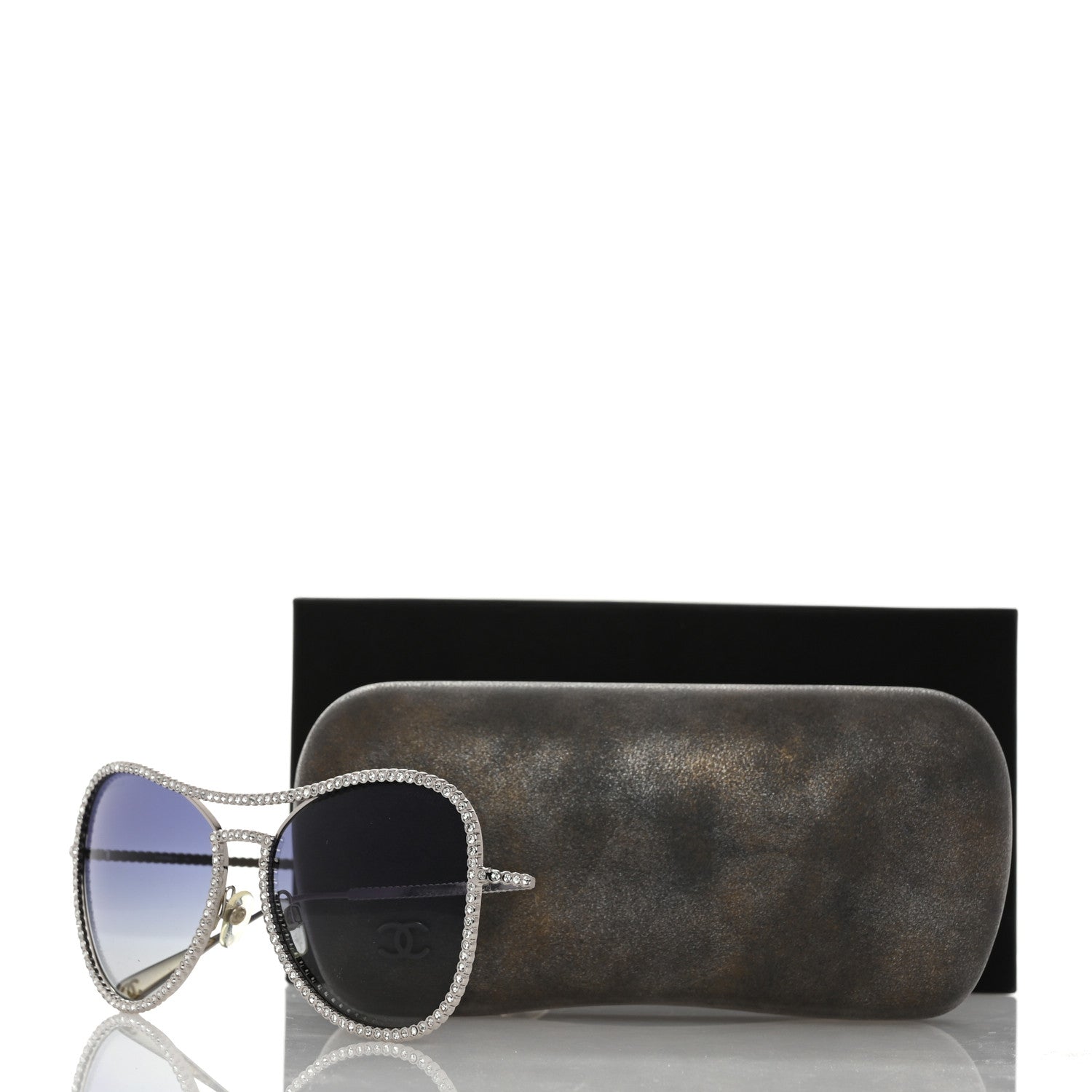 Chanel Crystal Aviator Sunglasses 4121-B Silver 7 of 7