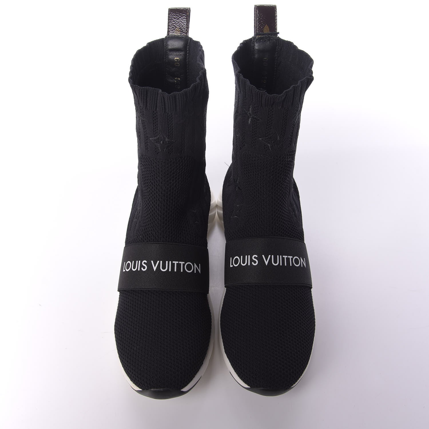 Louis Vuitton Monogram Stretch Fabric Aftergame Sneaker Boots 35.5 Black 5 of 10