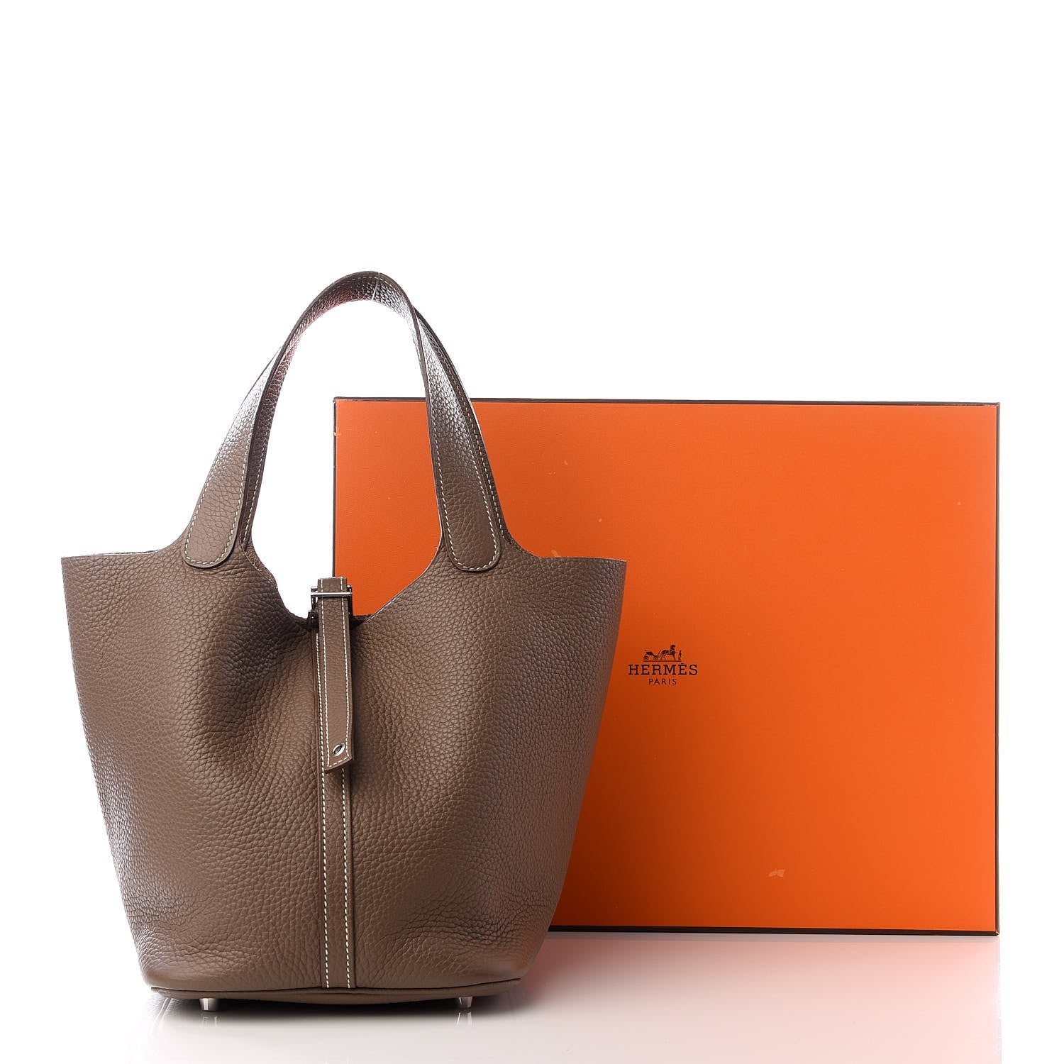 Hermes Taurillon Clemence Picotin Lock 22 MM Etoupe 8 of 8