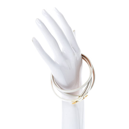 Hermes Epsom Hapi 3 MM Triple Tour Wrap Bracelet M White 2 of 6