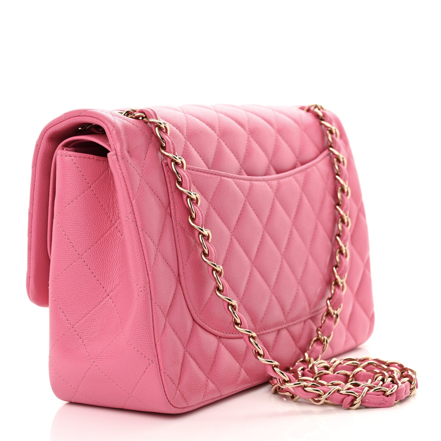 Chanel Caviar Quilted Jumbo Double Flap Pink 3 of 12