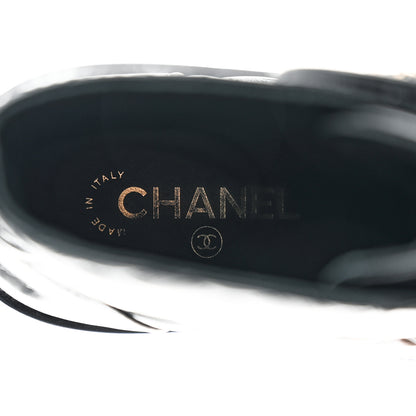 Chanel Shiny Lambskin Quilted Lace Up Combat Boots 40 Black 6 of 8