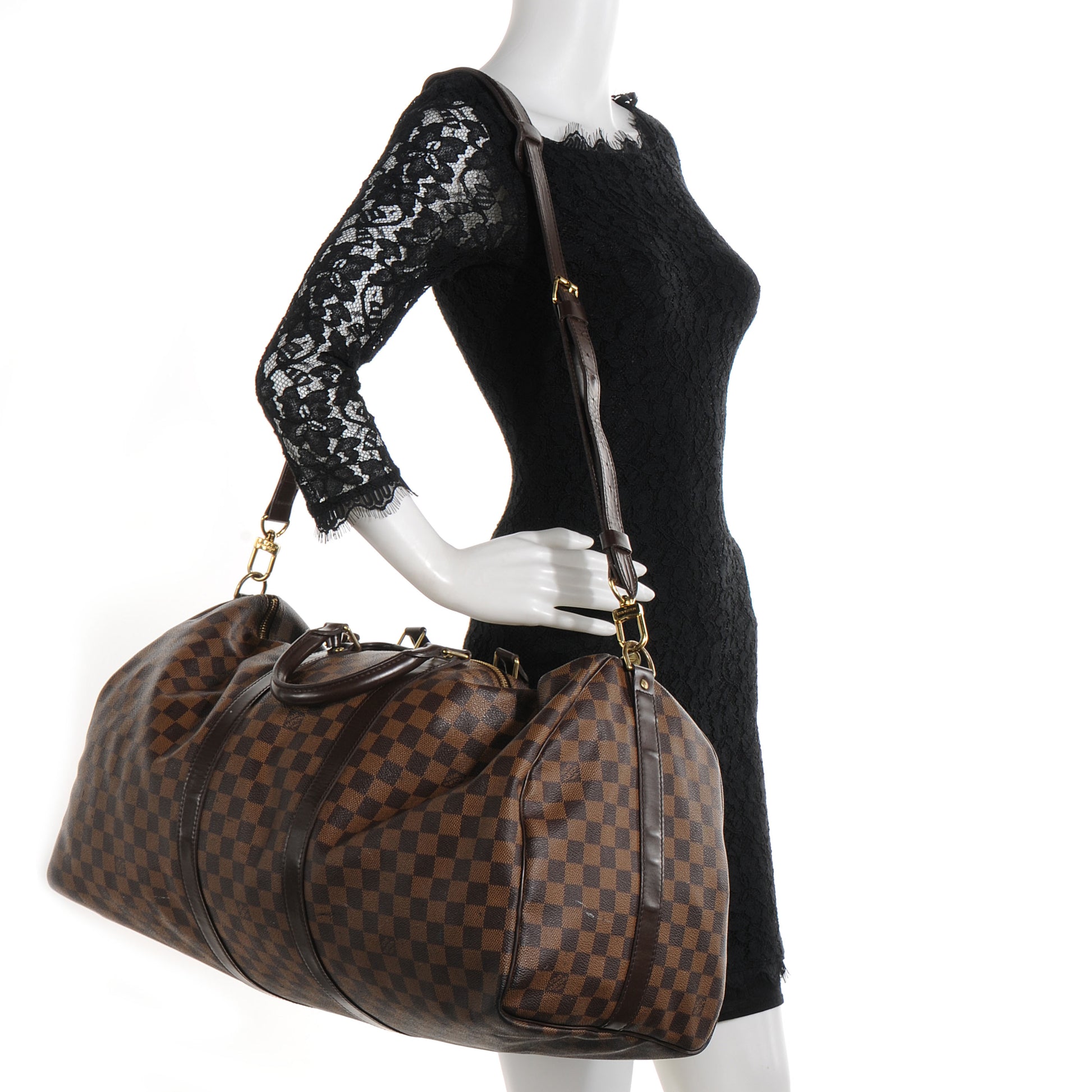 Louis Vuitton Damier Ebene Keepall Bandouliere 55 2 of 9