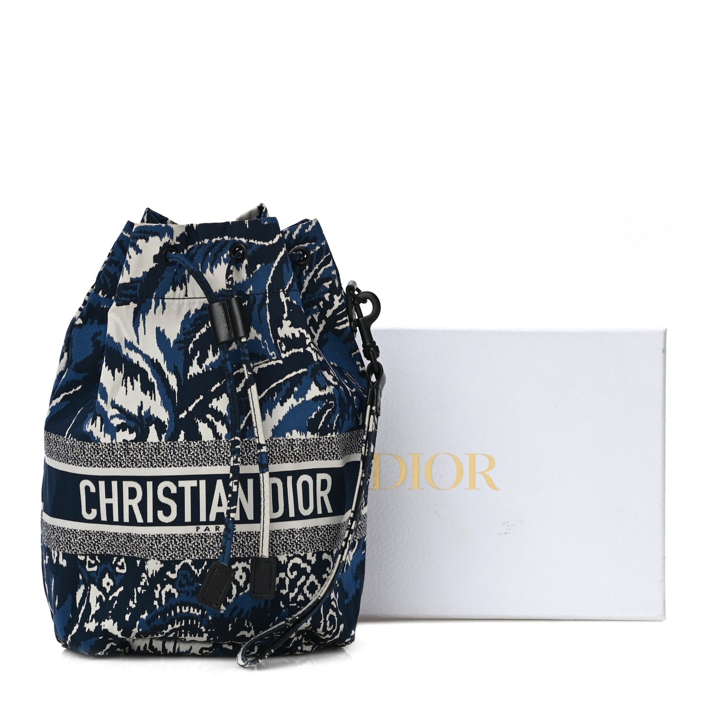 Technical Fabric Embroidered Palm Tree Toile De Jouy DiorTravel Pouch Blue