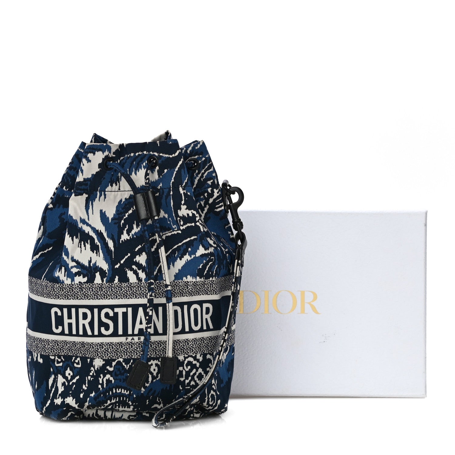 Christian Dior Technical Fabric Embroidered Palm Tree Toile De Jouy DiorTravel Pouch Blue 11 of 11