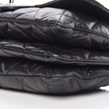 Chanel Lambskin Quilted 3 Accordion Flap Bag Black 9 of 13