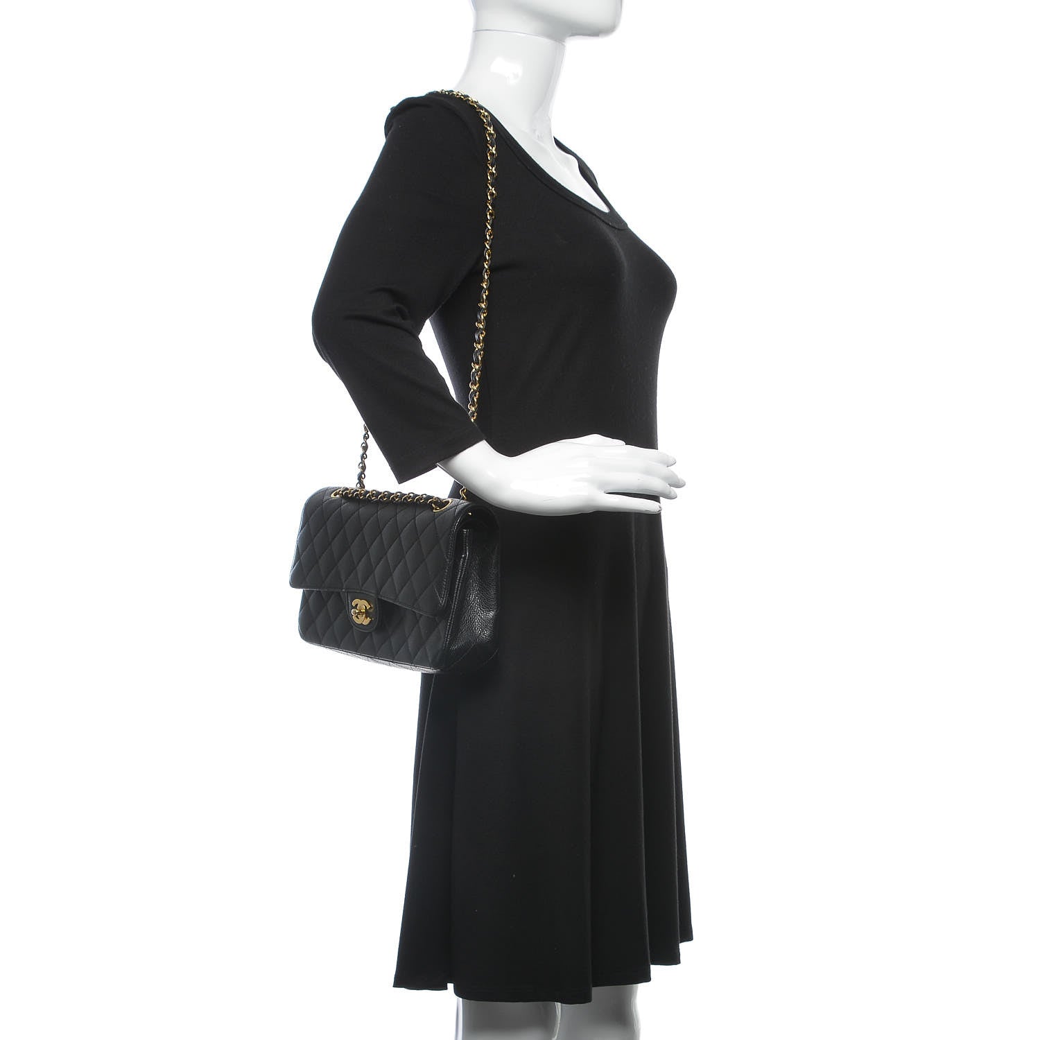 Chanel Caviar Quilted Medium Double Flap Black 2 of 11