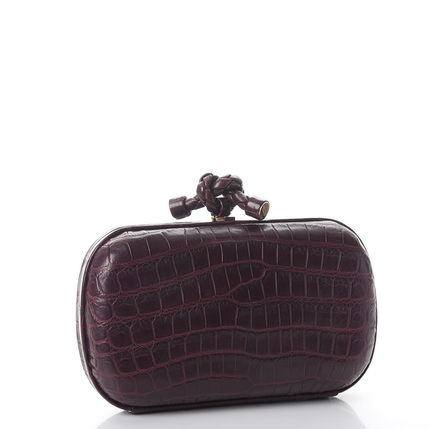 Crocodile Knot Clutch Aubergine