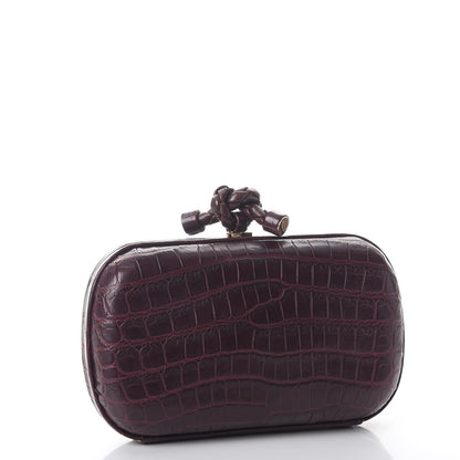 Bottega Veneta Crocodile Knot Clutch Aubergine 3 of 6