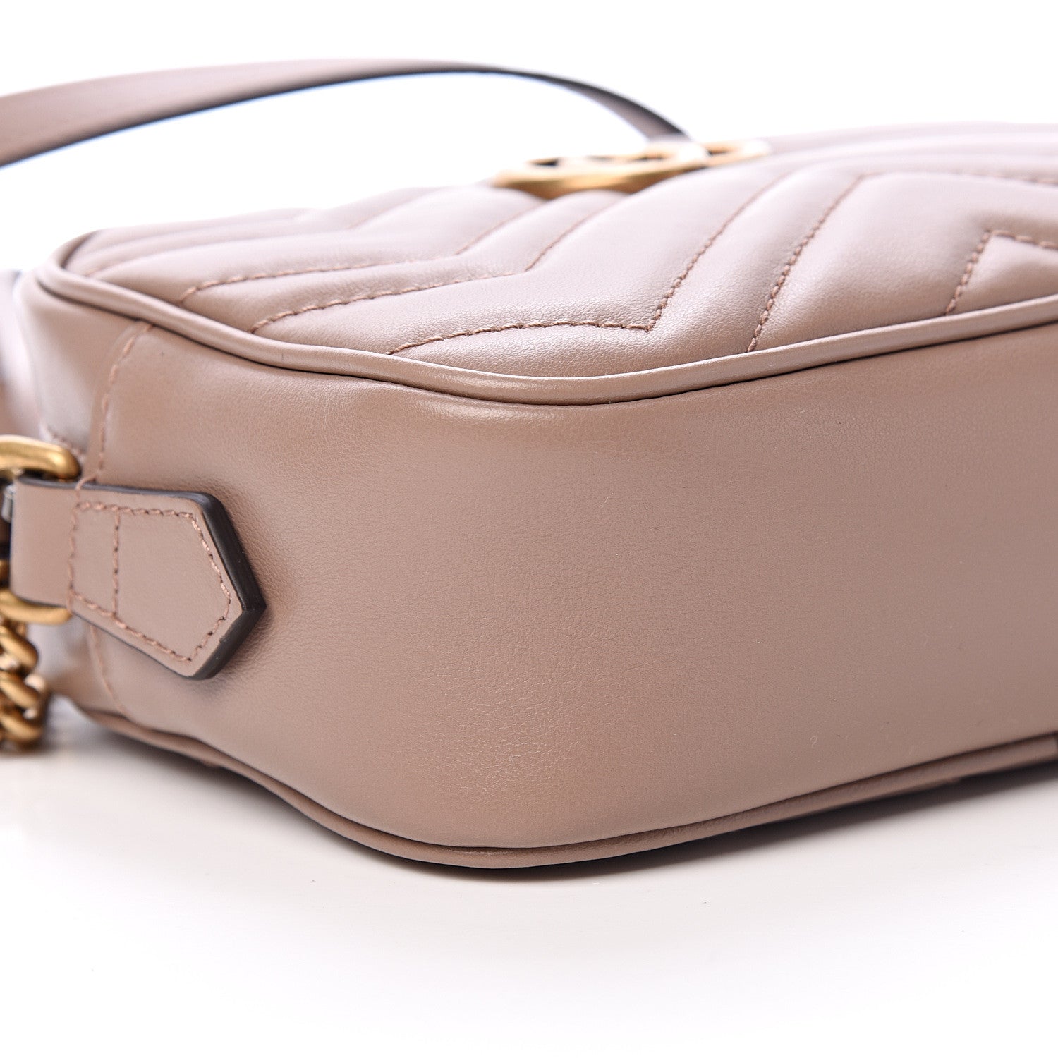 Gucci Calfskin Matelasse Mini GG Marmont Chain Shoulder Bag Porcelain Rose 8 of 9