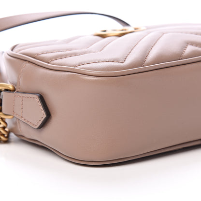 Gucci Calfskin Matelasse Mini GG Marmont Chain Shoulder Bag Porcelain Rose 8 of 9
