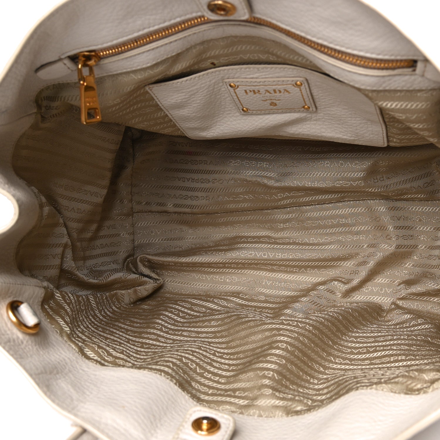 Prada Vitello Daino Top Handle Tote White 5 of 18