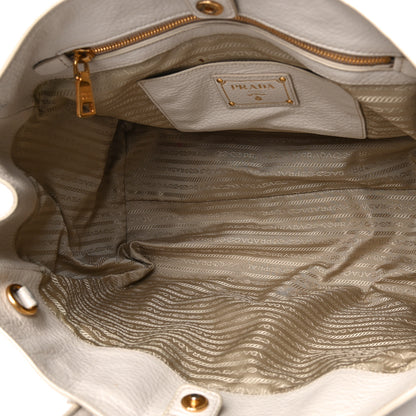 Prada Vitello Daino Top Handle Tote White 5 of 18