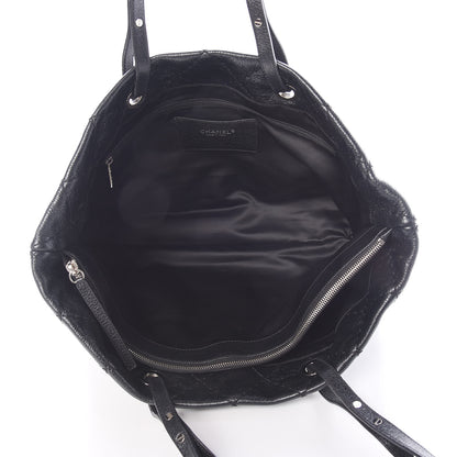 Chanel Glazed Calfskin Large On The Road Tote Black 6 of 10