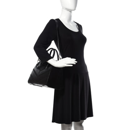 Givenchy Calfskin Suede Small Studded Chevron Antigona Black 3 of 19