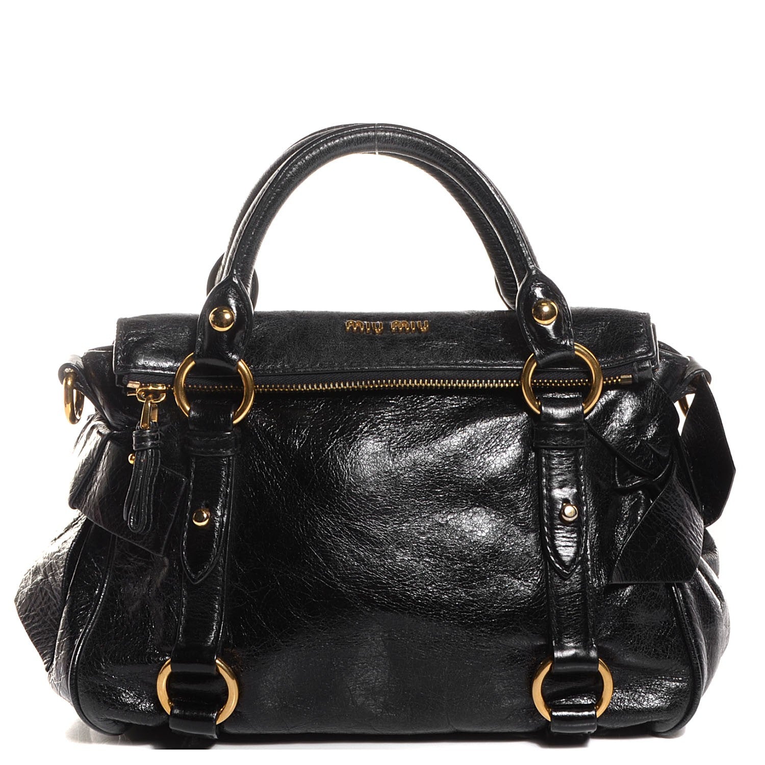Miu Miu Vitello Lux Mini Bow Bag Nero Black 1 of 8