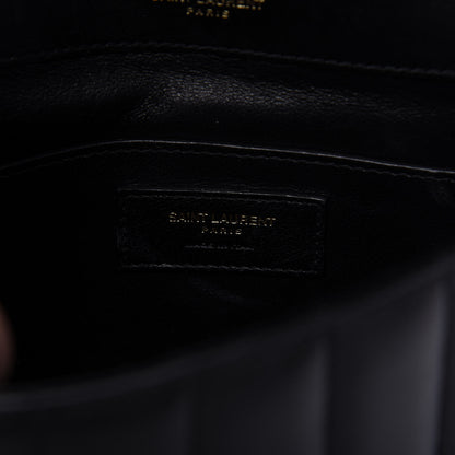 Saint Laurent Lambskin Matelasse Monogram Medium Vicky Chain Bag Black 8 of 10