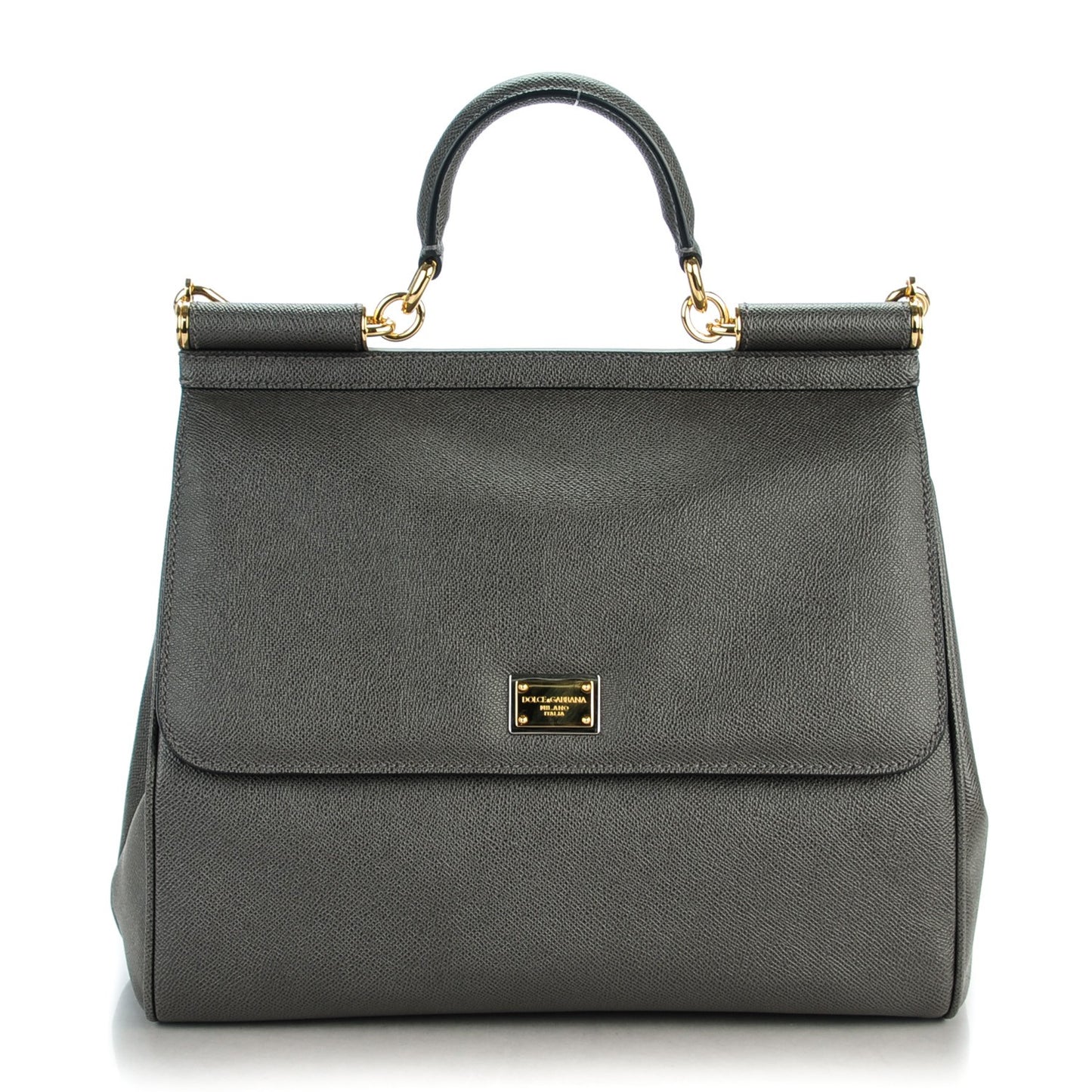 Vitello Dauphine Large Miss Sicily Satchel Grigio