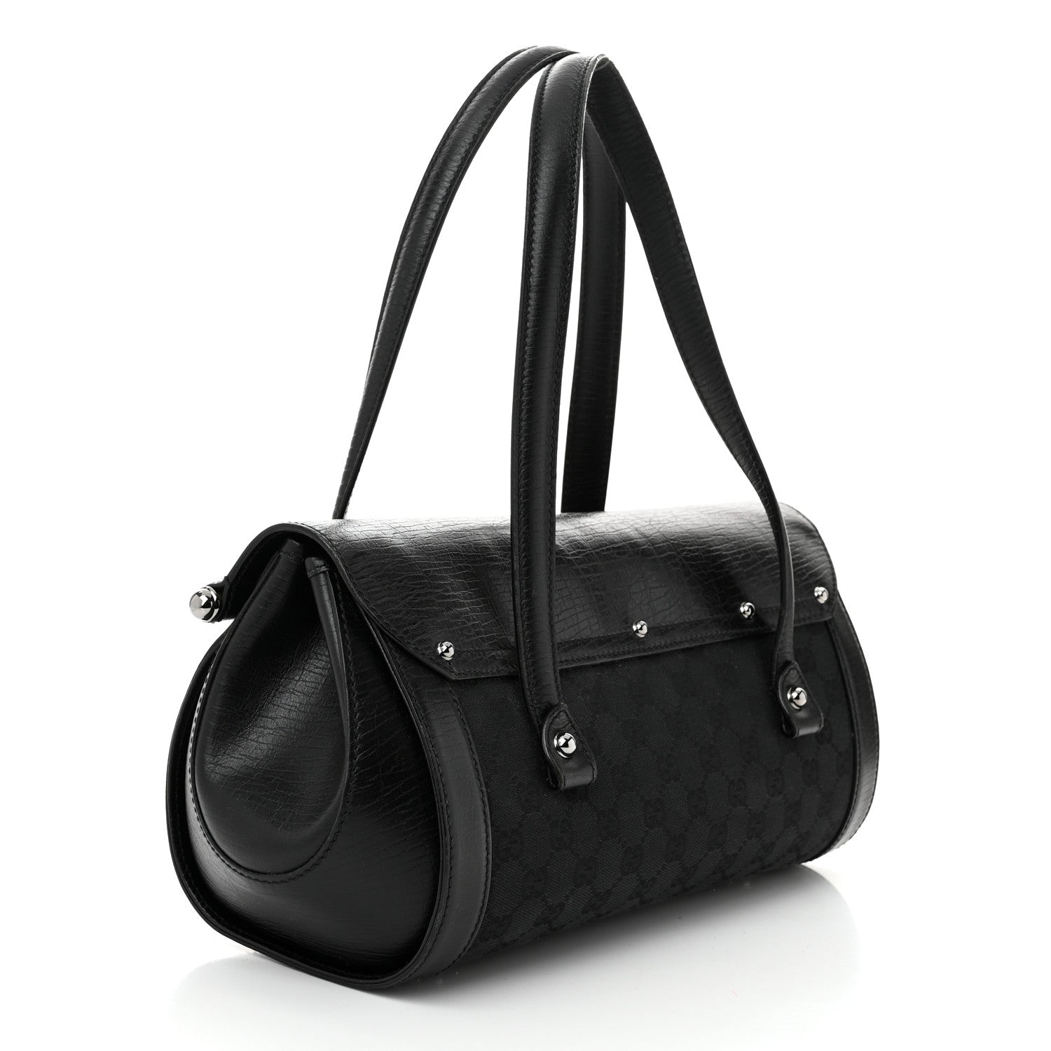 Gucci Monogram Bamboo Bullet Bag Black 3 of 10