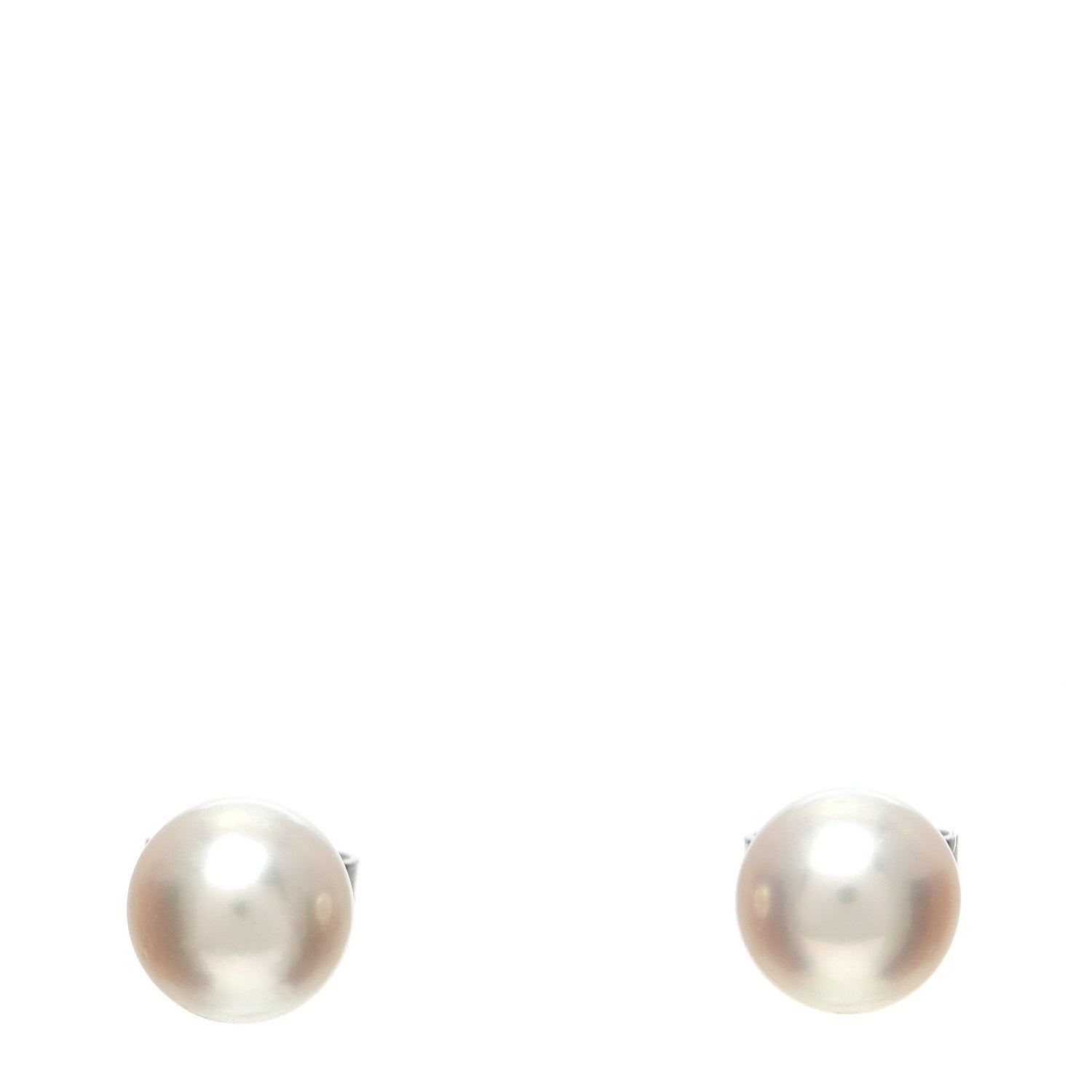 Mikimoto 18K White Gold Akoya Pearl 6-6.5mm Stud Earrings 1 of 5