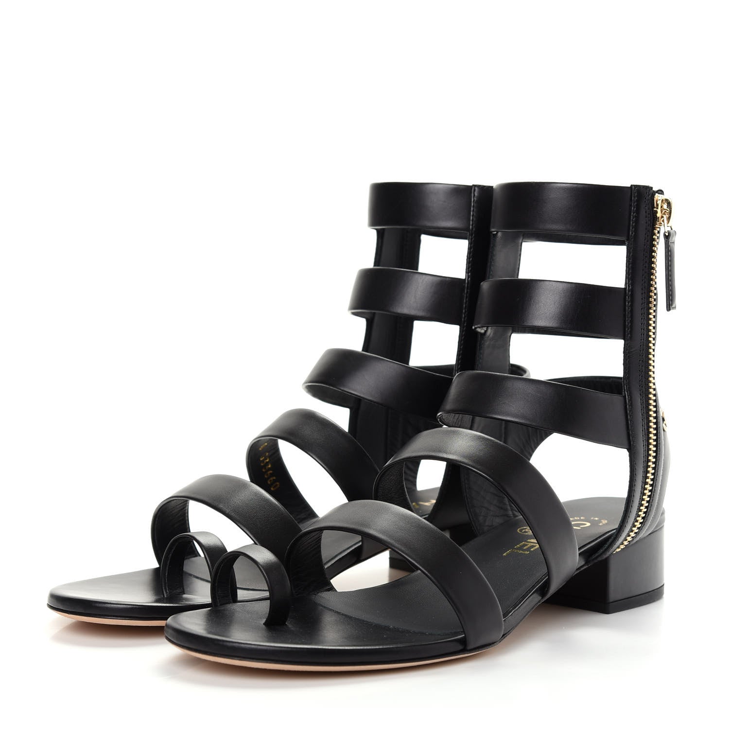 Chanel Calfskin Gladiator Sandals 39.5 Black 3 of 11