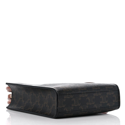 Celine Triomphe Canvas Calfskin Mini Vertical Cabas Tan 4 of 8