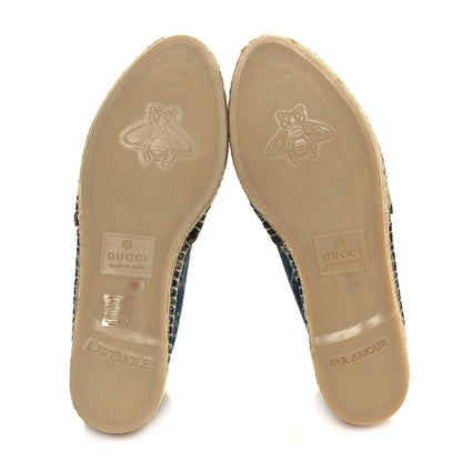Gucci Denim GG Monogram Espadrilles 37 Blue Tea Cuir 5 of 7