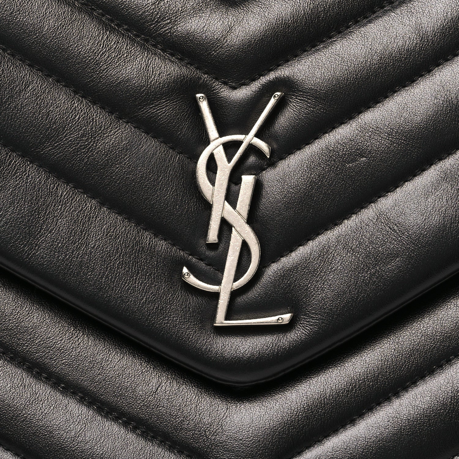 Saint Laurent Calfskin Y Quilted Monogram Large Loulou Chain Satchel Black 8 of 11