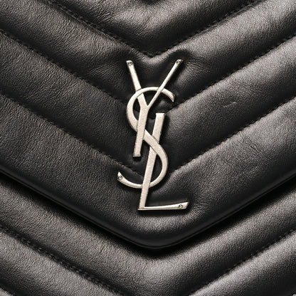 Saint Laurent Calfskin Y Quilted Monogram Large Loulou Chain Satchel Black 8 of 11