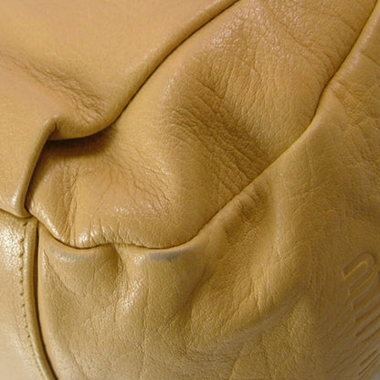 Miu Miu Leather Gathered Tote Camel 7 of 12