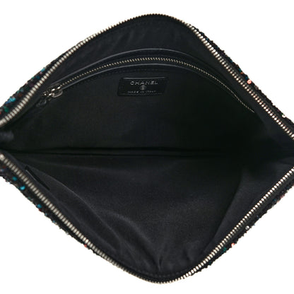 Chanel Canvas Sequin Medium Deauville Cosmetic Pouch Black 5 of 7