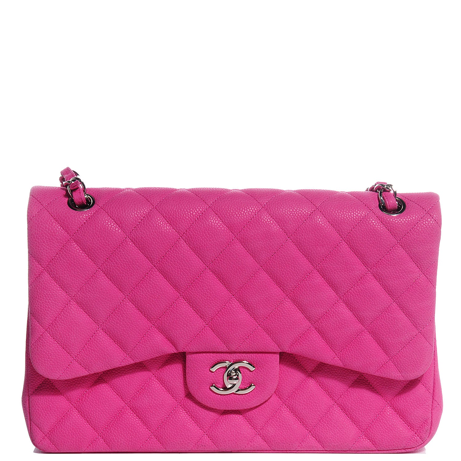 Chanel Iridescent Caviar Jumbo Double Flap Hot Pink 1 of 8