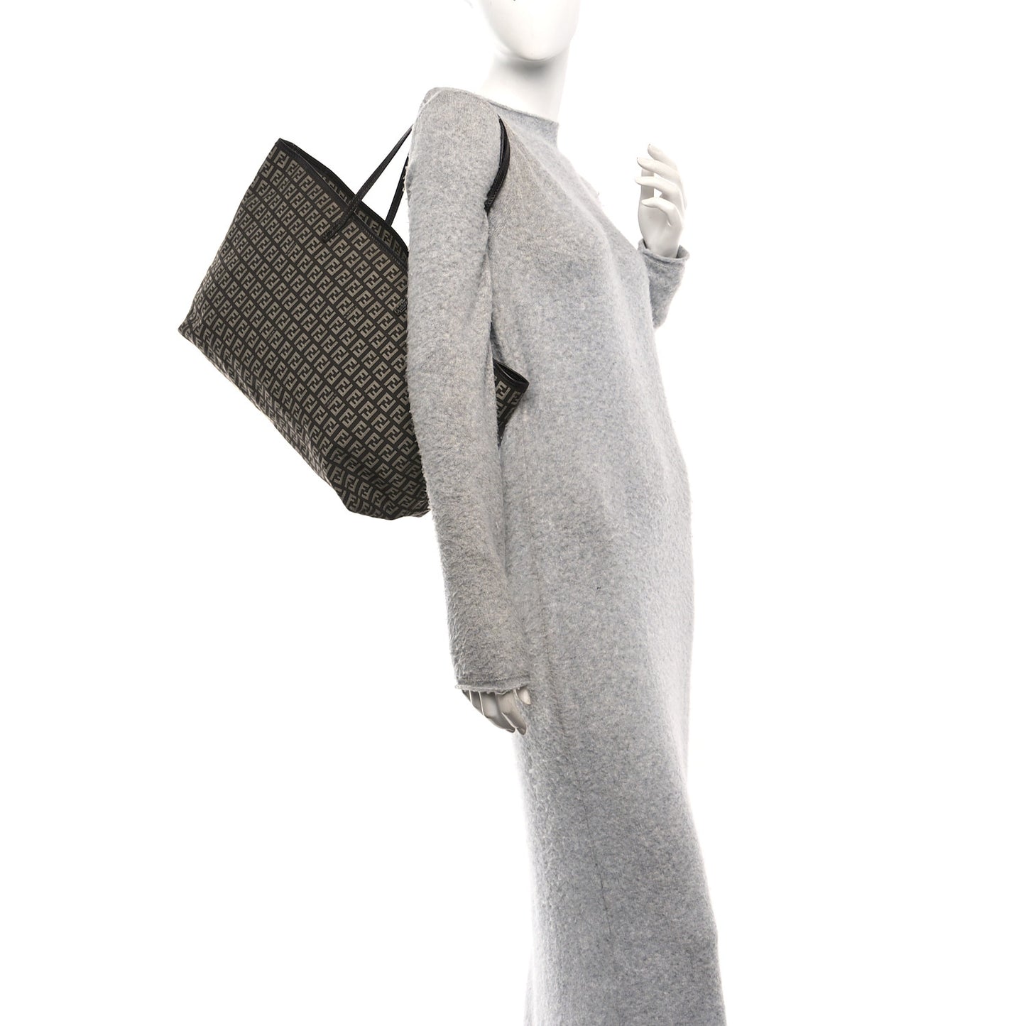 Zucchino Vitello Roll Tote  Testa di Moro Beige