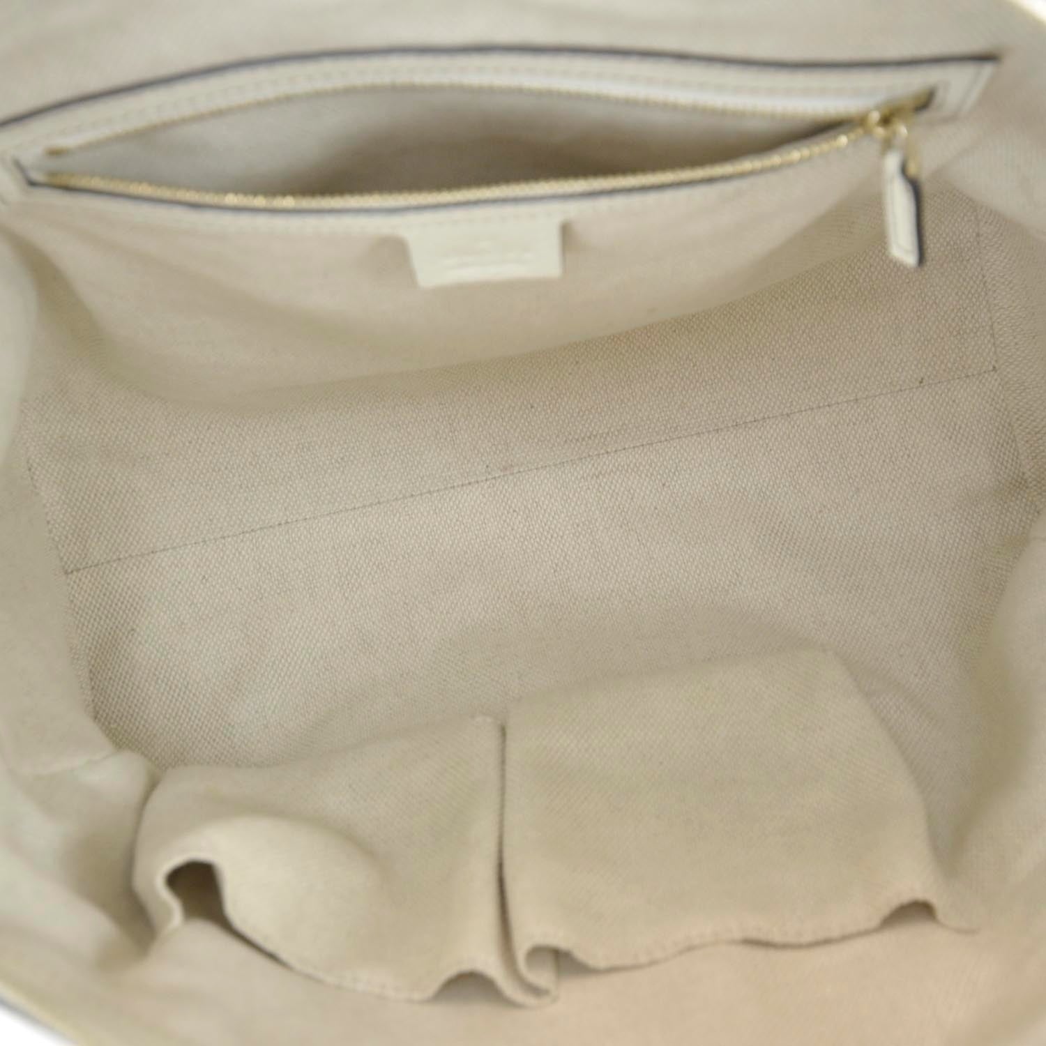 Gucci Pebbled Calfskin Small Soho Top Handle Bag Off White 7 of 9