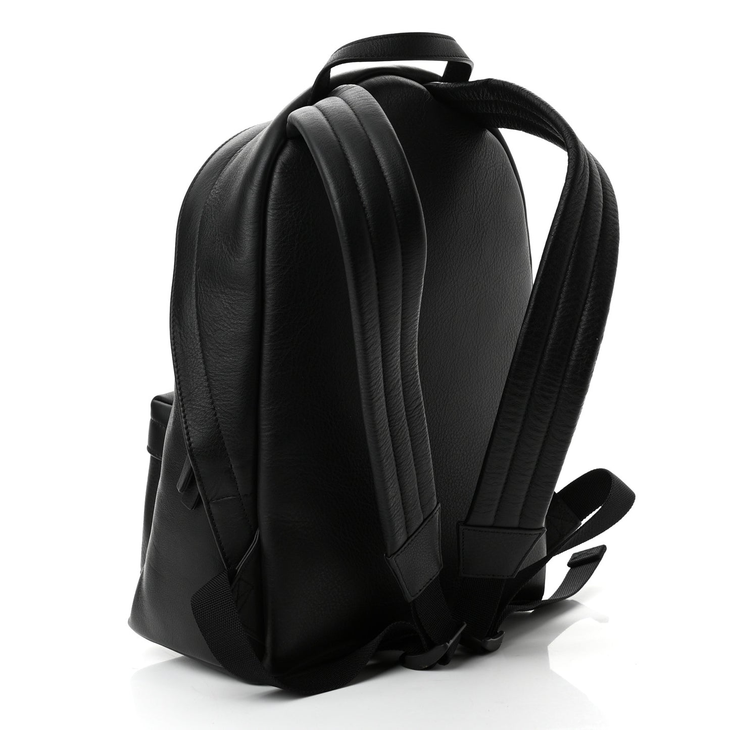 Smooth Calfskin Logo Small Everyday Backpack Black White