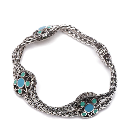 John Hardy Sterling Silver Enamel Station Bracelet 1 of 4