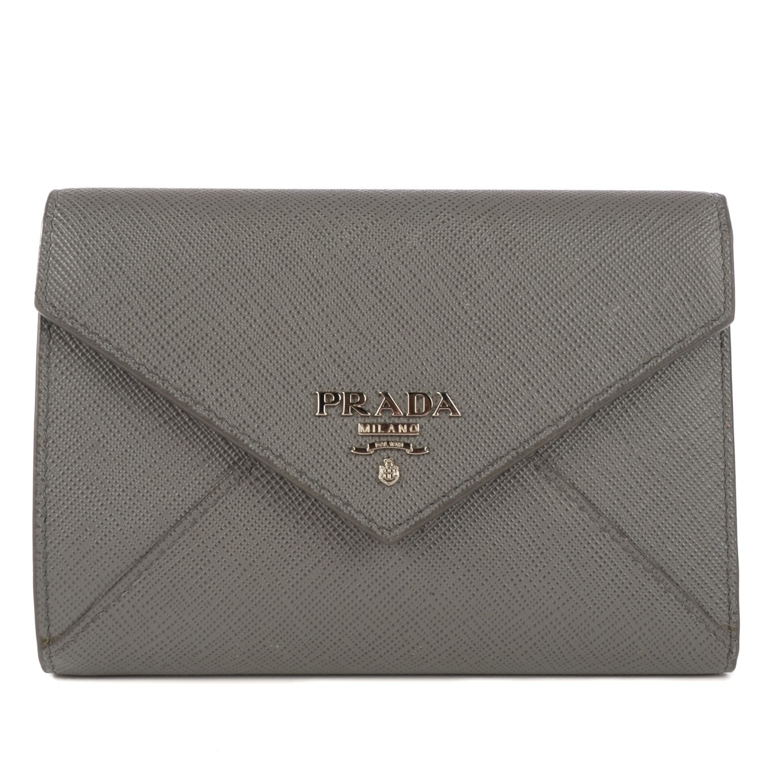 Prada Saffiano Metal Compact Envelope Wallet Marmo 1 of 9