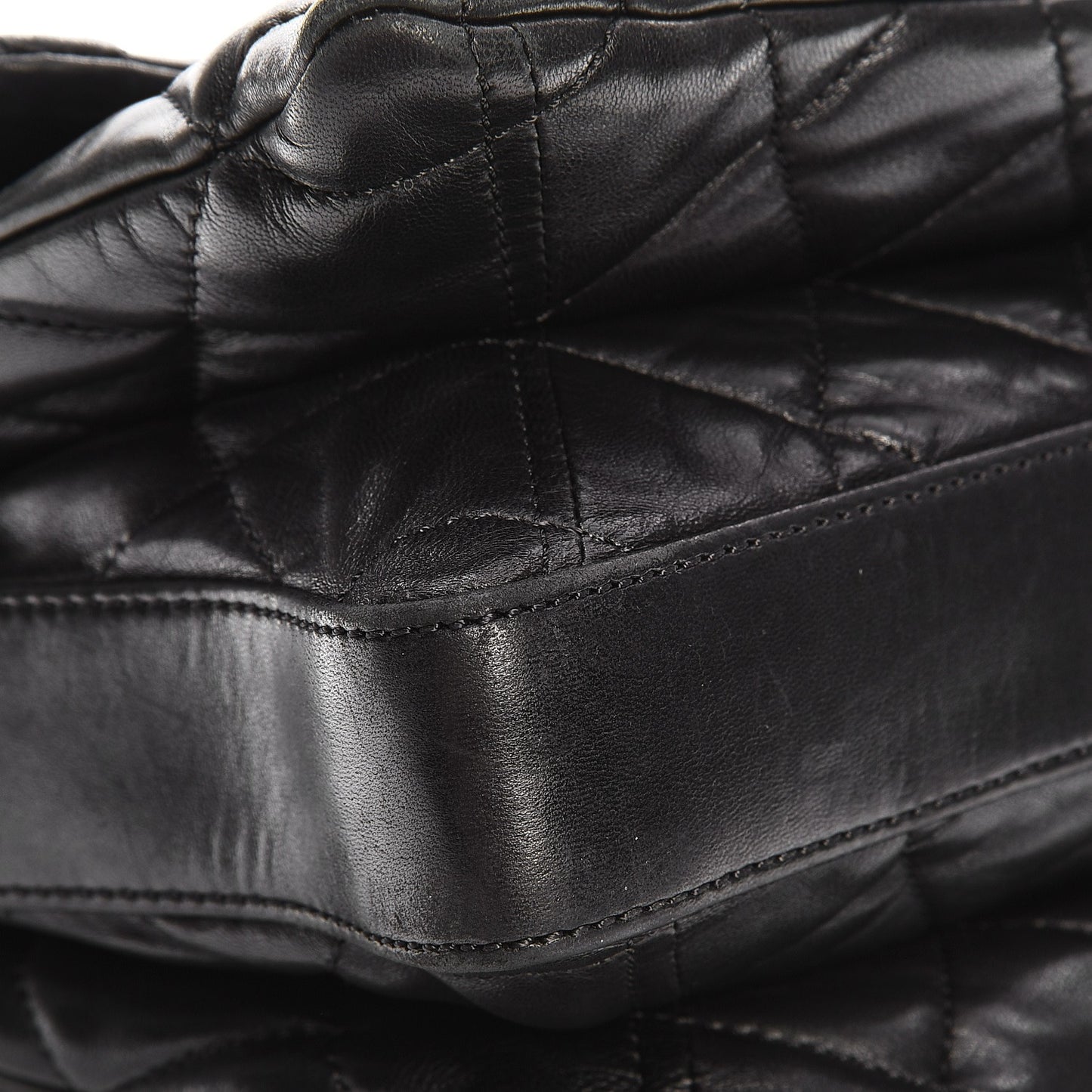 Lambskin Quilted Maxi 3 Flap Black