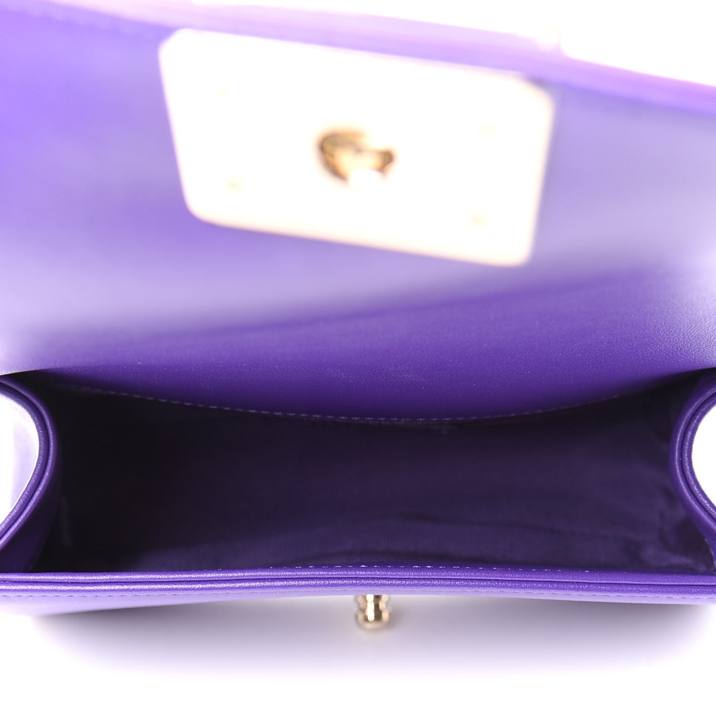 Calfskin Quilted Small Boy Flap Purple