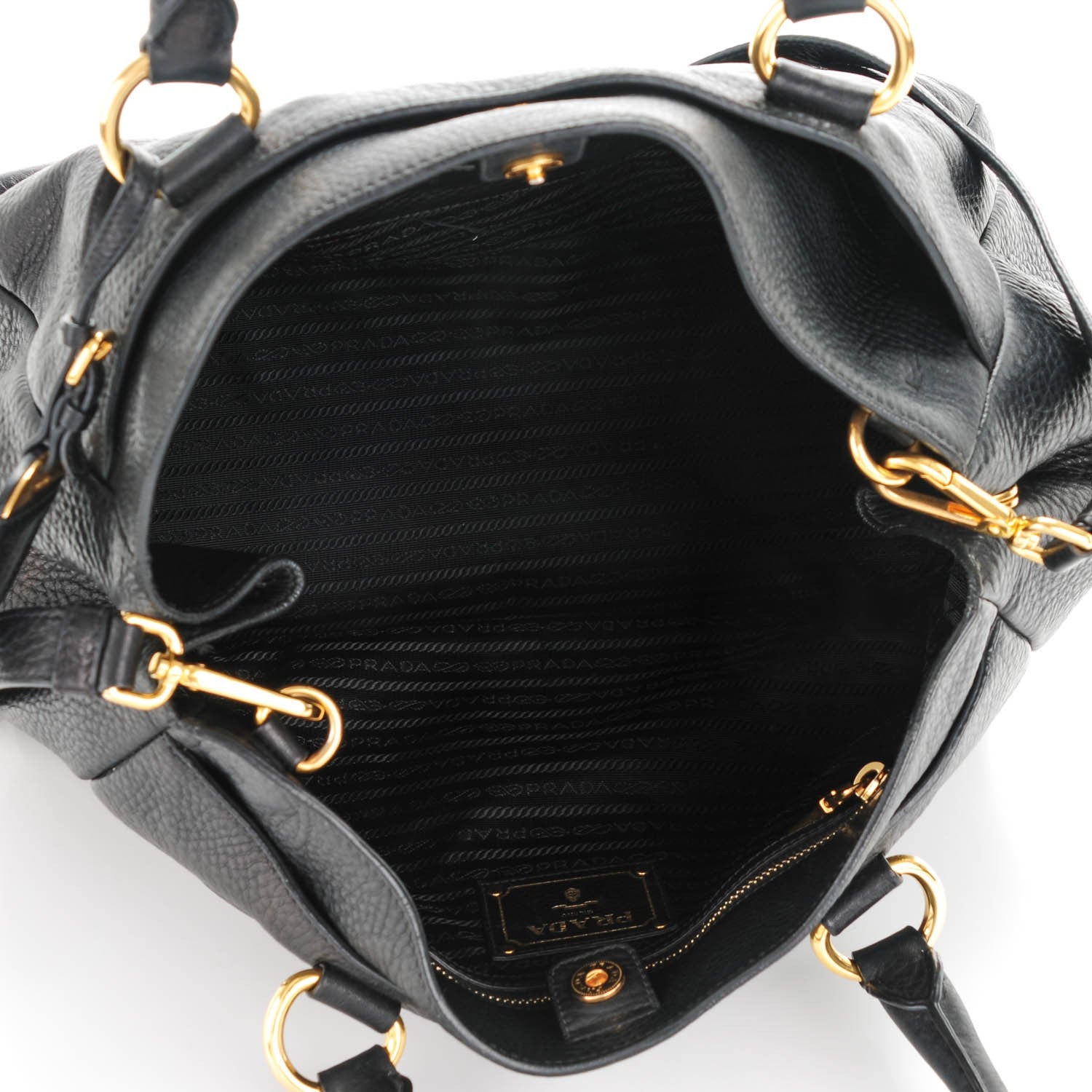 Prada Vitello Daino Tote Nero Black 5 of 8